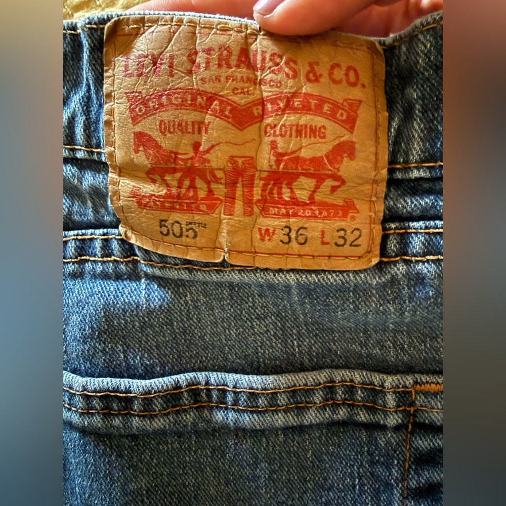 Levi’s 505 Regular Fit Jeans Mens 36x32 Medium Wash Straight Leg Denim